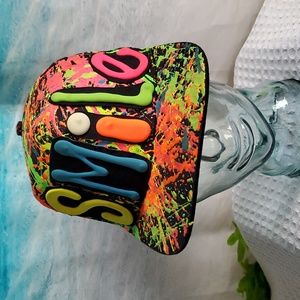 Couch Smile flat peak hand splattered adult cap